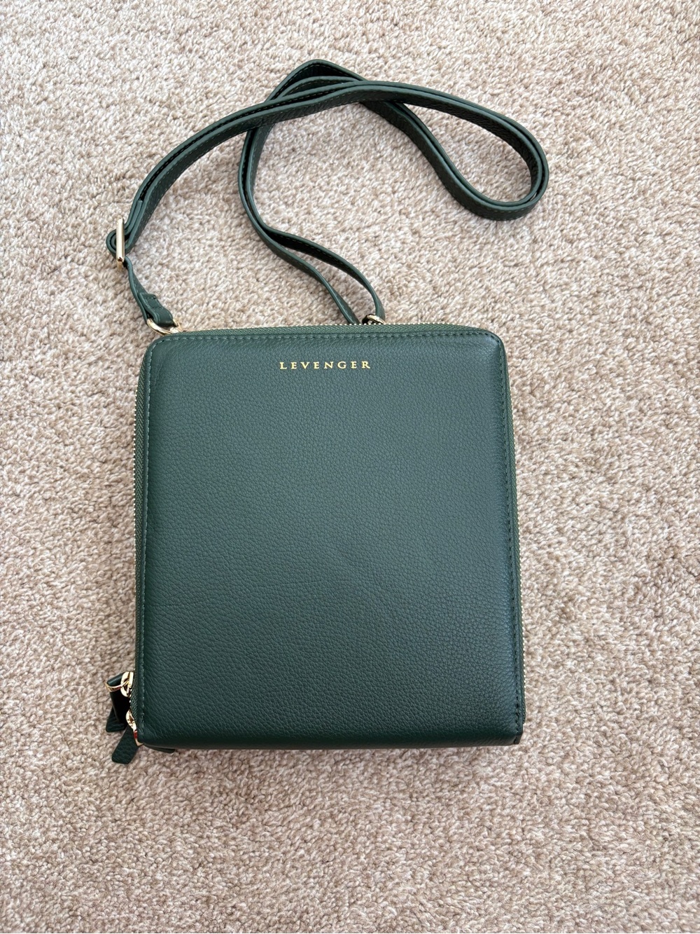 Levenger Forest Green Carrie Plus Crossbody Bag